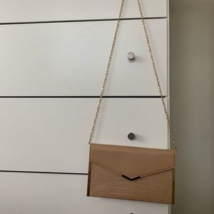 Urban expressions nude and gold clutch